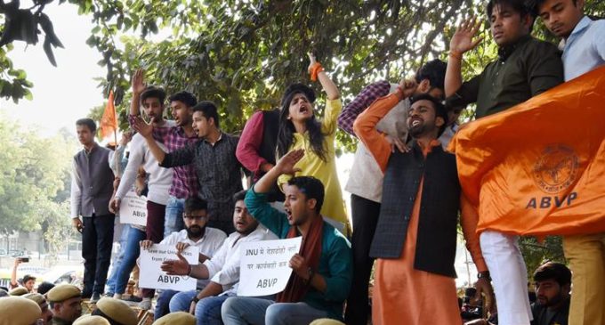 ABVP marches against anti-national Indians