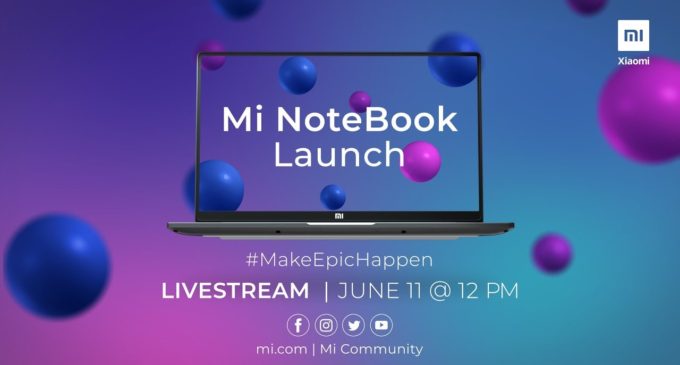 XIAOMI MI NOTEBOOK TO LAUNCH TODAY AT 12 PM IN INDIA