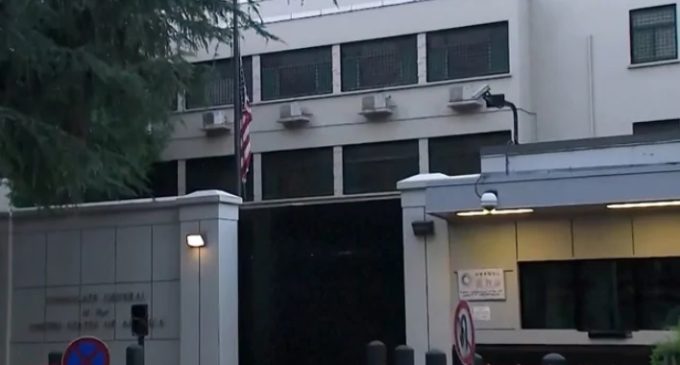 American Flag Lowered At US Consulate In Chengdu