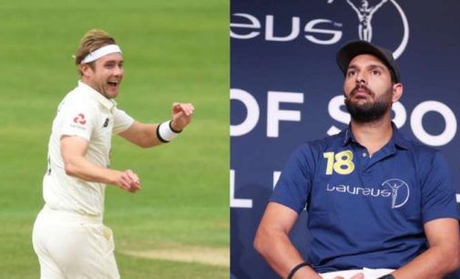 Yuvraj Singh Wishes Stuart Broad