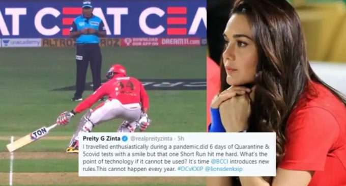 IPL 2020: Preity Zinta, Virender Sehwag Fume At Umpire’s Controversial “Short Run” Call