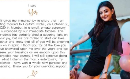 Kajal Aggarwal confirms wedding to Gautam Kitchlu on October 30