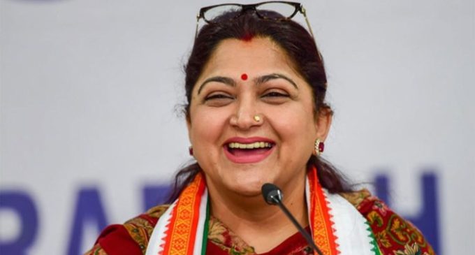 Khushbu Sundar submits resignation to Sonia, likely to join BJP