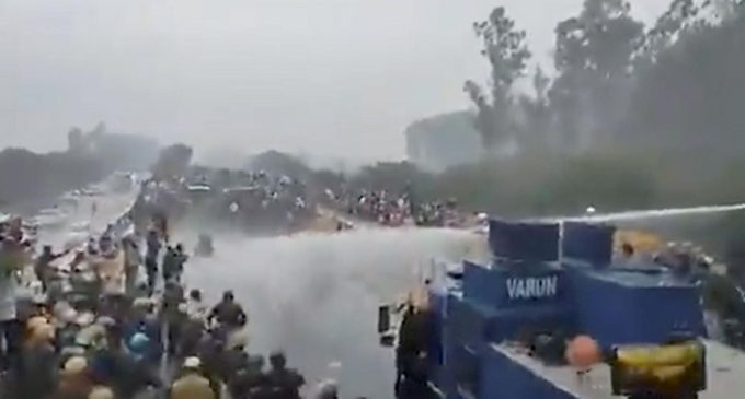 Farmers’ protest: Police use water cannon, tear gas on protesters near Delhi-Haryana border